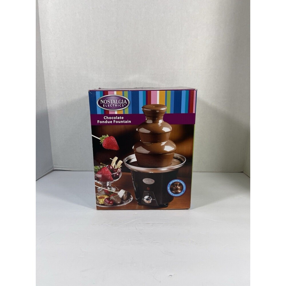 24 oz CHOCOLATE FONDUE FOUNTAIN  NOSTALGIA ELECTRICS STAINLESS STEEL NIB
